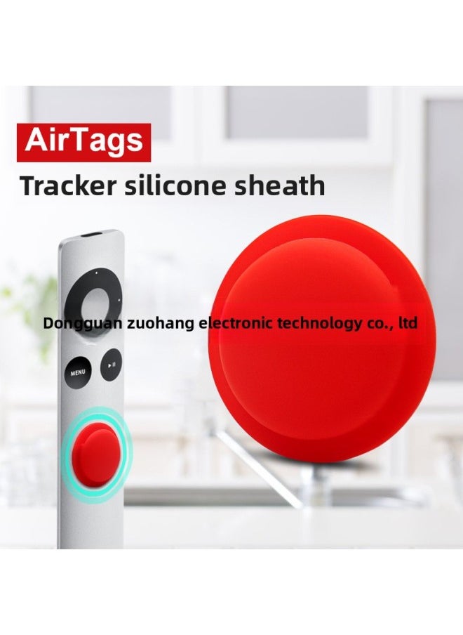 Generic - Applicable To For Apple Airtag Silicone Protective Case For Apple Locator Tracker Portable Anti-lost Protective Case-Color:Black - Image 1