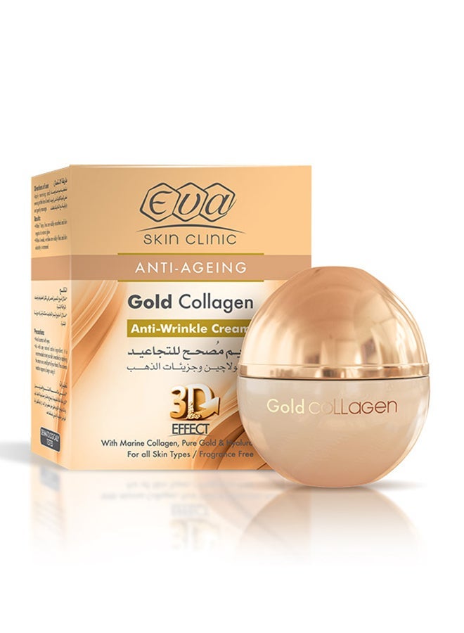 Eva Skin Clinic Anti-Ageing Gold Collagen Anti-Wrinkle Cream 50 Ml + Anti-Ageing Gold Collagen Night Eye Contour Cream 15 Ml - Image 3