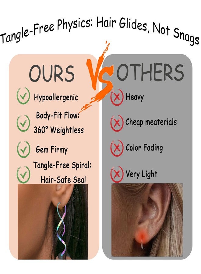FLYUN Earrings For Women Spiral Threader Earrings Dangling Earrings Dangle Earrings For Women，Suitable For Gift Giving, Perfect For Your Birthday Party, Christmas, Gift Giving. (Spiral,RAINBOW) - Image 4