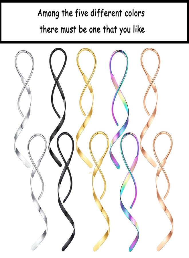 FLYUN Earrings For Women Spiral Threader Earrings Dangling Earrings Dangle Earrings For Women，Suitable For Gift Giving, Perfect For Your Birthday Party, Christmas, Gift Giving. (Spiral,RAINBOW) - Image 5