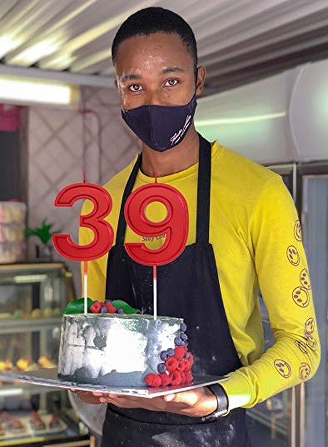 Willcan 2.75in Large Size Happy Birthday Metallic Red 9 Candles, Happy Birthday Cake Cupcake Toppers Decoration and Celebrating for Adults/Kids Party Baking (2.75in Metallic Red Number 9) - Image 5