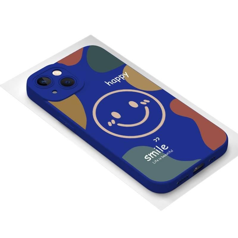 MS Silicone Protective Case for Redmi Note 13 Pro with Smiley Face Pattern and Scratch Resistant plus Shockproof plus Drop Protection in Blue - Image 1