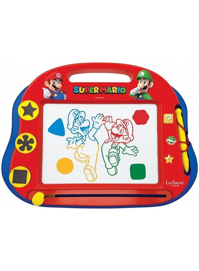 Lexibook Multicolor Magic Magnetic Nintendo Super Mario Drawing Board, Artistic Creative Toy for Girls and Boys, Stylus Pen and Stamps, Red/Blue, CRNI550 - Image 1