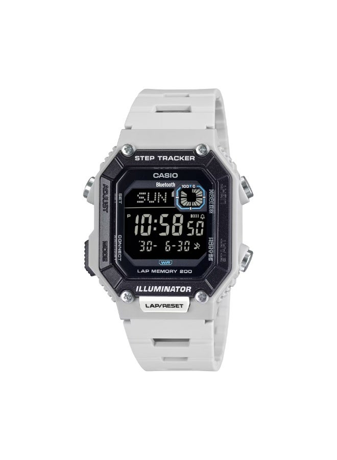 Casio WS-B1000-8BVDF Bluetooth Step Tracker Digital Watch for Men – 100M Water Resistant, 200-Lap Memory, LED Light, Grey Resin Strap - Image 1