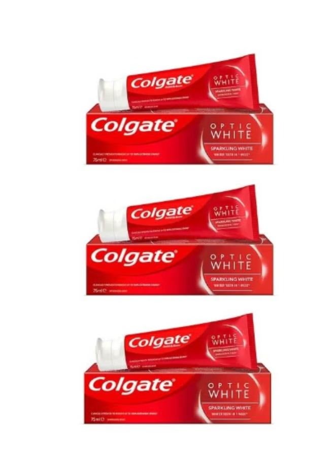 Colgate 3 PIECES OF Optic White Sparkling White Toothpaste - Image 1