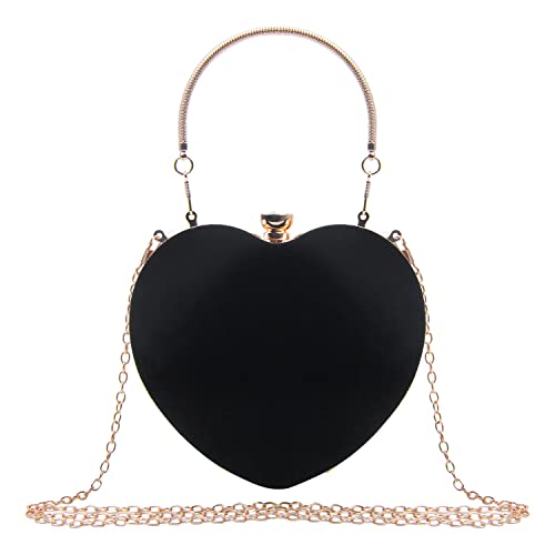 LUI SUI Women Heart Purse Wedding Party Evening Bag Cute Heart Shaped Clutch Small Cocktail Prom Tote Handbag - Image 1