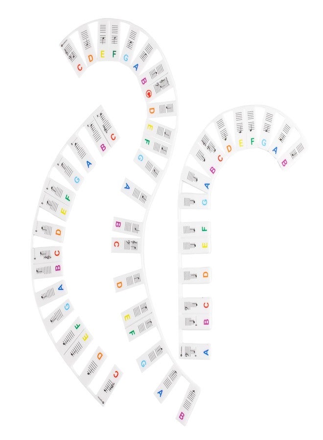 TIPTAP ملصقات مفاتيح بيانو قابلة للإزالة من TIPTAP لبيانو 88 مفتاحًا بالحجم الكامل، وملصقات نوتات موسيقية قابلة للقص لبيانو 63 مفتاحًا، وملصقات لوحة مفاتيح سيليكون قابلة لإعادة الاستخدام للمبتدئين، تأتي مع علبة تخزين. - Image 1