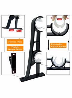 Excefore Curtain Double Rod Holder, Heavy Duty Curtain Rod Holder for 1" Curtain Rod, Curtain Rod Hook for Wall Black Double Curtain Holder Hook, 3 Piece Curtain Rod Holder  - Image 2