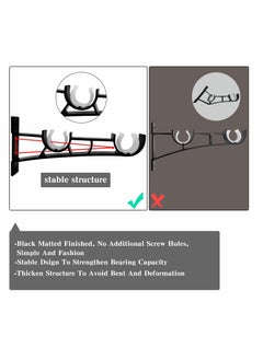 Excefore Curtain Double Rod Holder, Heavy Duty Curtain Rod Holder for 1" Curtain Rod, Curtain Rod Hook for Wall Black Double Curtain Holder Hook, 3 Piece Curtain Rod Holder  - Image 4