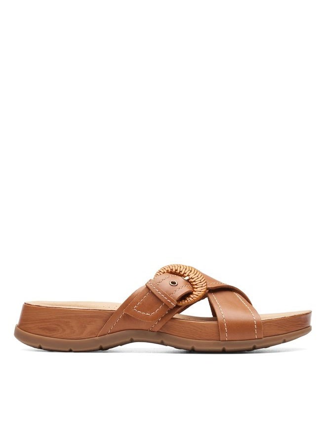 Women's Reileigh Bay Slide Sandal, Cinnamon Leather, 39 EU