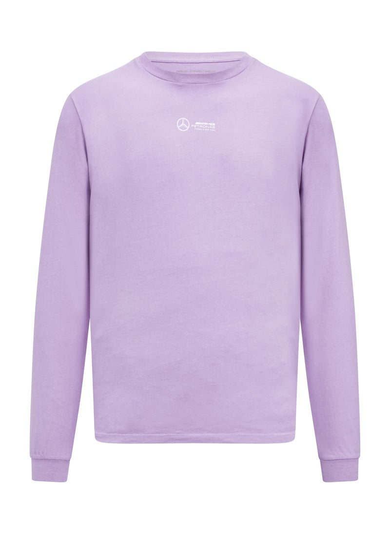 AMG Petronas Formula 1 Team - Mercedes AMG F1 Mens LS Retro Lilac Longsleeve T-shirt - Image 1