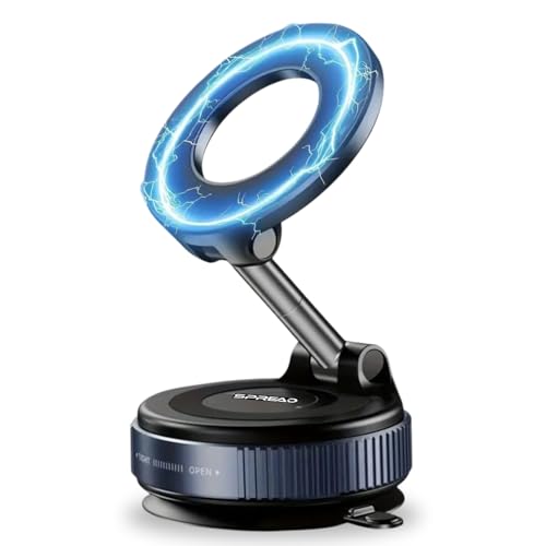 SPREAD Magnetic Mobile Phone Stand with Strong Magnets | 3-Axis Adjustable Arm | Heavy Duty Suction Mount | Universal Holder for Desk, Wall, Car & Gym – Black - Image 1