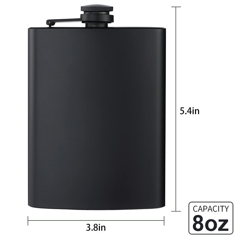Balabala Hip Flasks For Liquor For Men Women 12 Pcs 8Oz Matte Black Stainless Steel Flask With 12 Pcs Funnels For Wedding Party Groomsman Bridesmaid Birthdays Gift - Image 2