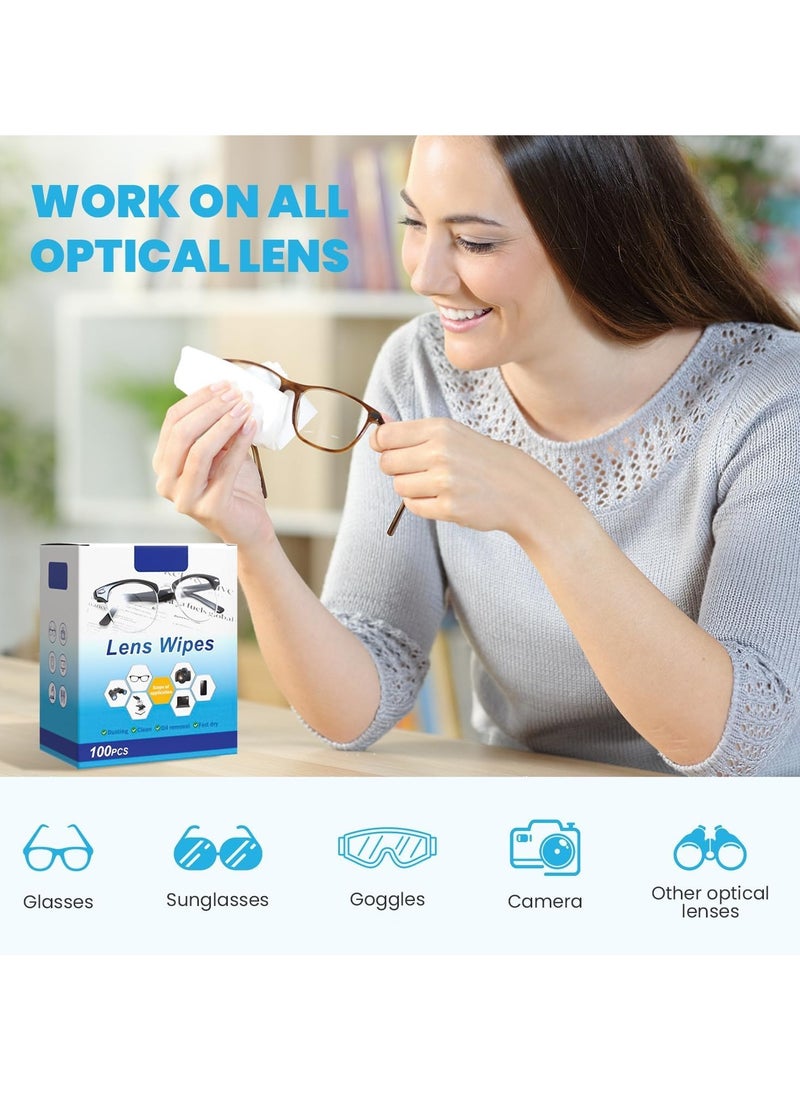 spa luxetique Lens Cleaning Wipes, 100 Pack Pre- Lens Wipes for Eyeglasses, Moistened Individually Wrapped Sracth-Free Streak-Free Eye Glasses Cleaner Wipes for Camera Lens, Sunglass, Goggles  - Image 5