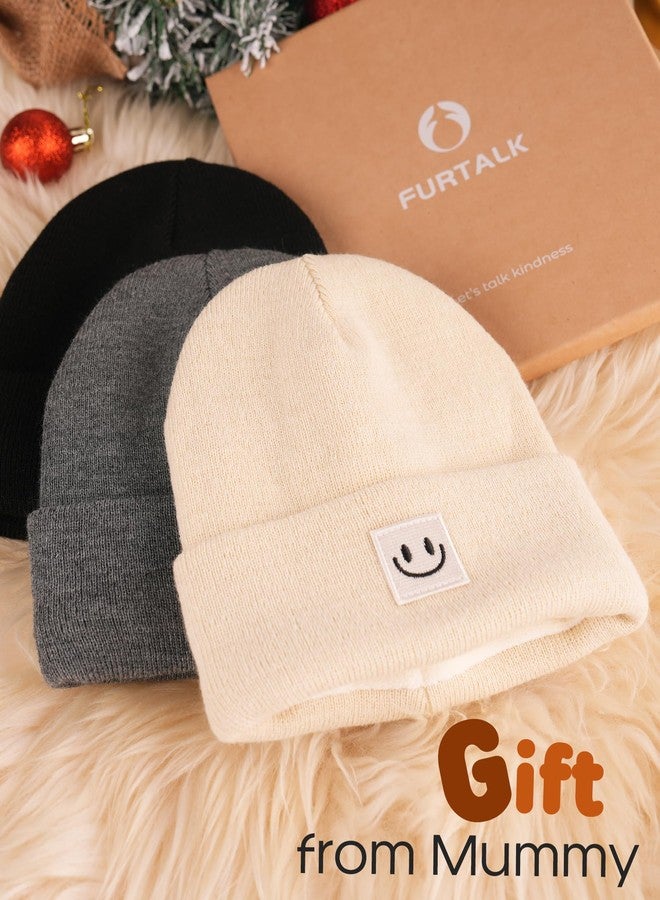 FURTALK Baby Toddler Winter Hat 3 Packs Baby Beanie Toddler Beanie Boys Girls Fleece Lined Kids Warm Knit Hats - Image 5