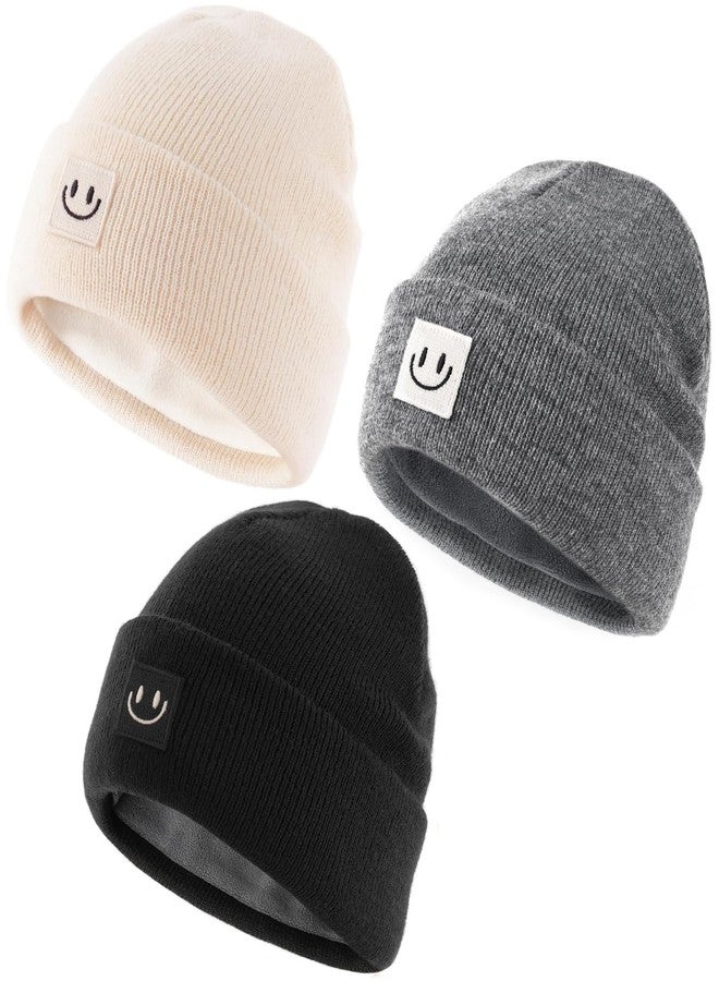 FURTALK Baby Toddler Winter Hat 3 Packs Baby Beanie Toddler Beanie Boys Girls Fleece Lined Kids Warm Knit Hats - Image 1