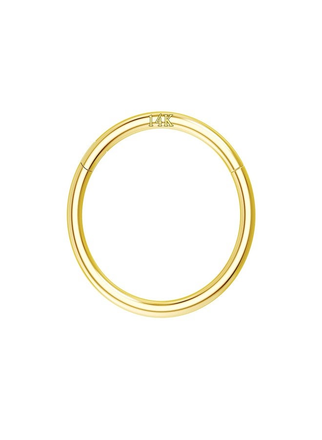 COCHARM خاتم أنف صغير من الذهب الخالص عيار 14 قيراط 20 جرام للنساء والرجال 14 قيراط ذهب حقيقي 20 جرام ثقب أنف 7 مم حلقات أنف من الذهب الأصفر عيار 14 قيراط بدون لحام - Image 1