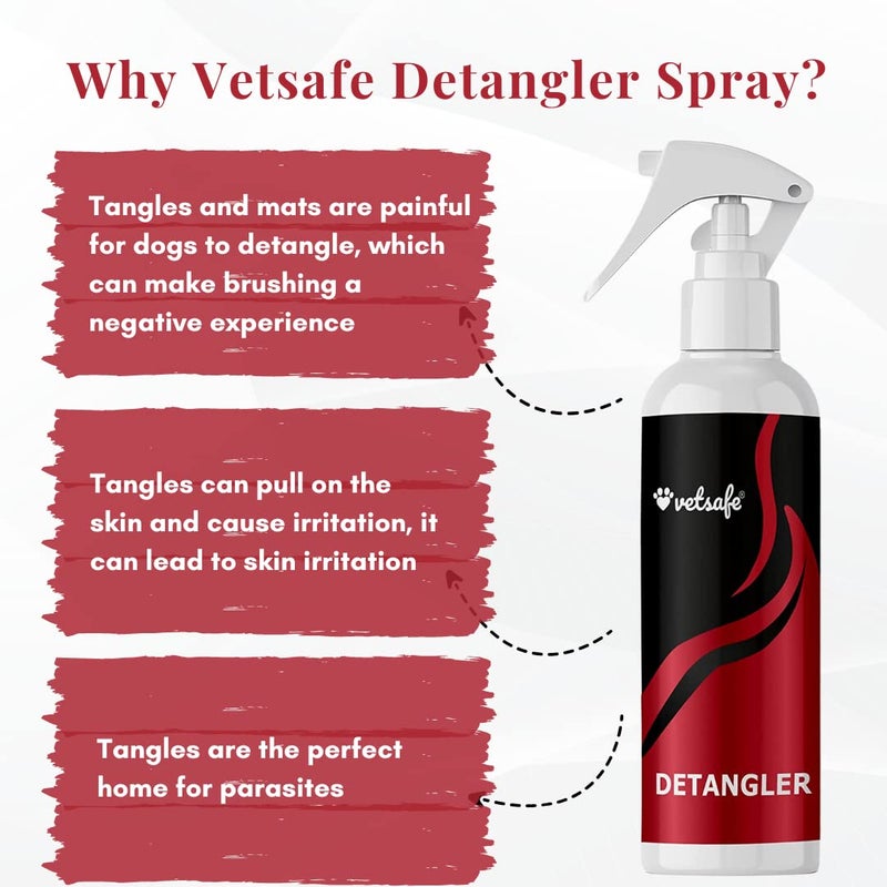 VetSafe Detangler Spray for Dogs & Cats – 200 ml | Easy Coat Detangling & Grooming Spray | Smooth, Shiny & Knot-Free Fur - Image 4