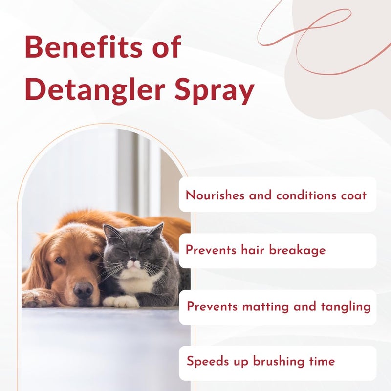 VetSafe Detangler Spray for Dogs & Cats – 200 ml | Easy Coat Detangling & Grooming Spray | Smooth, Shiny & Knot-Free Fur - Image 3
