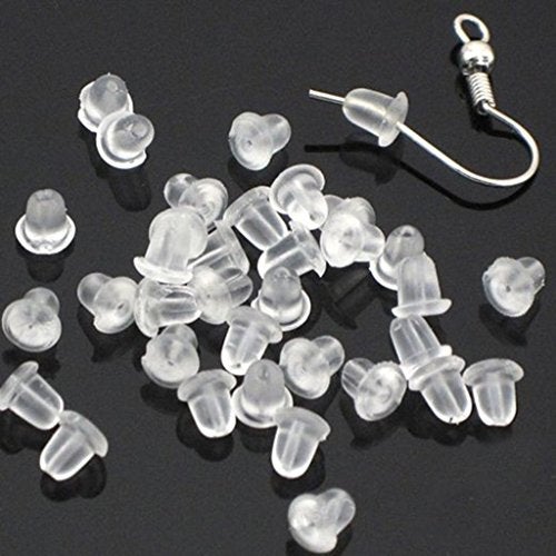 Chunney 500 Pieces Clear Earring Backs Safety Rubber Earring Clutch Earring Pads for Women - Image 1