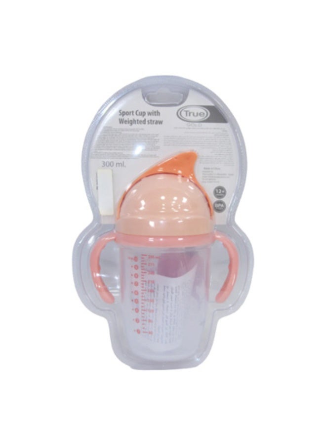 True Gold Sport Cup with Weighted Straw 300ml Pink 12m+ - Image 2