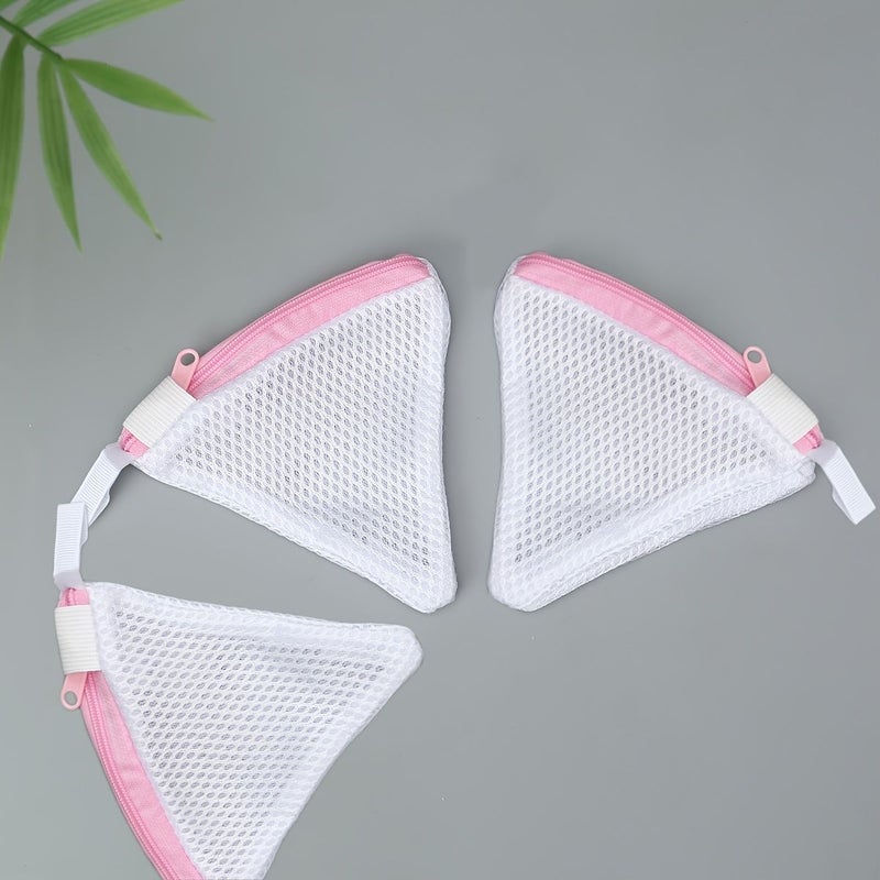 Triangle Laundry Sock And Small Item Storage Bags 3 Pcs Heavy Duty Mesh With Zipper Closure And Corner Design Compatible With Laundry Detergent Fabric Softener And Shoe Bags For Laundry Room Organization - Image 3