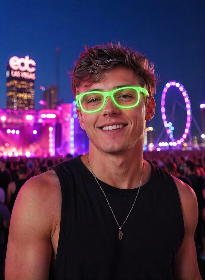 10 Pack Neon Glow Glasses Party Glasses Glow in The Dark UV Black Light Birthday Wedding Decorations Golw Party Supplies - Image 3
