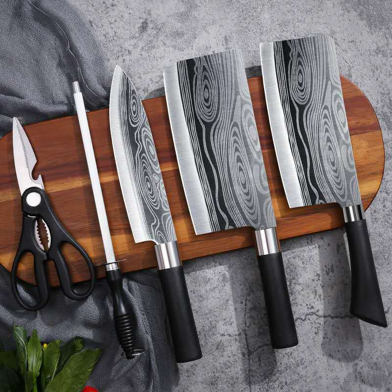 Damascus Kitchen Knife Set, Household Chef Knives Combo, Stainless Steel Slicing & Cleaver Knives - Image 3