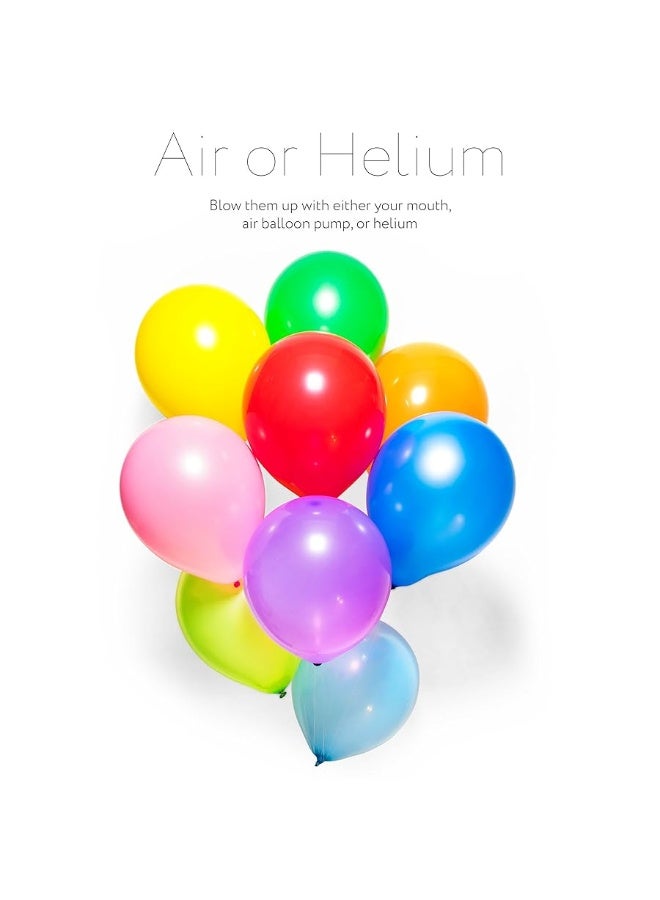 DusicoÂ® Balloons Rainbow Set (100 Pack) 12 Inches, Assorted Bright Colors, Made With Strong Multicolored Latex, For Helium Or Air Use. Kids Birthday Party Decoration Accessory - Image 3