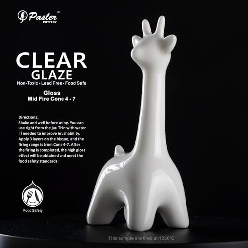 Pasler Clear Glaze Mid Fire for Ceramic Pottery Bisque,PCC10,16fl oz/473ml - Image 3