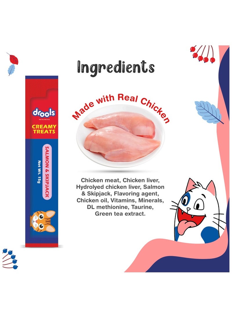 Drools Creamy Lickable Cat Treats  Salmon & Skipjack Jar 25 x 15g  - Image 4