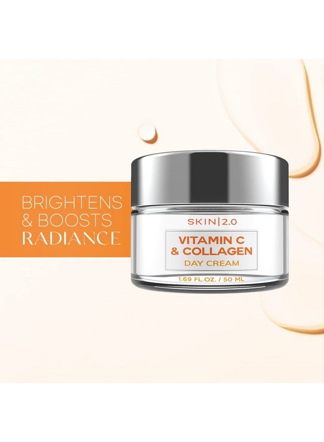 سكين 2.0 فيتامين C والكولاجين، مرطب يومي للوجه مضاد للشيخوخة، كريم نهاري لشد البشرة، كريم نهاري لتفتيح البشرة، خالي من القسوة، للعناية بالبشرة الكورية لجميع أنواع البشرة، 1.69 أونصة سائلة. أوز - Image 2