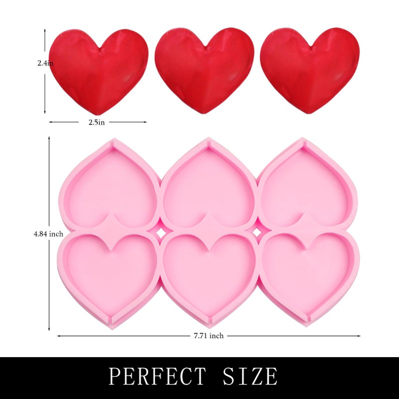 muyulin Vintage Heart Chocolate Molds Silicone, Hearts Lips Pearls Flowers Fondant Molds for Valentine Wedding Cake Decoration (Heart Lollipop Silicone Molds) - Image 2