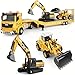 Unimoly Alloy DieCast Construction Vehicles Toys Set wSemi Truck Excavator Bulldozer Real Lights Sounds Movable Parts Learning Toys Gift for 37 Year Old Boys Girls - Image 2