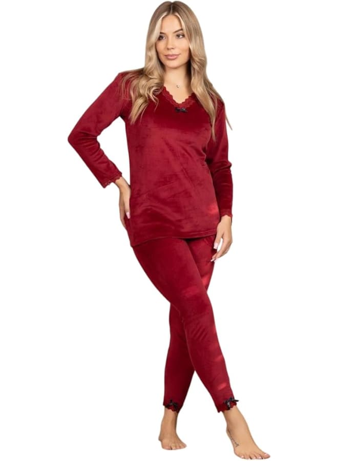Womens two-piece velvet lycra pajamas - Image 3