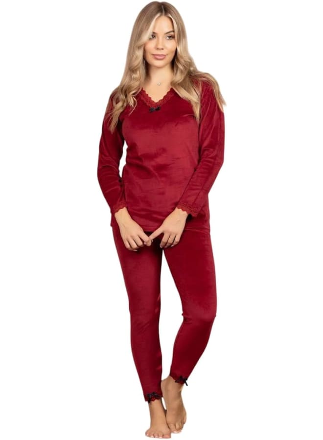 Womens two-piece velvet lycra pajamas - Image 2