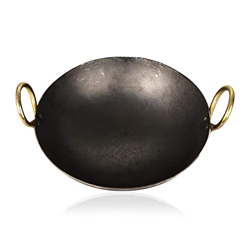 Shopsidex Heavy Base Iron Kadhai | Kadai with Handle for Kitchen | Deep Frying Kadai Free Stainless Steel Scrubber (3.5 Litter) - Image 5