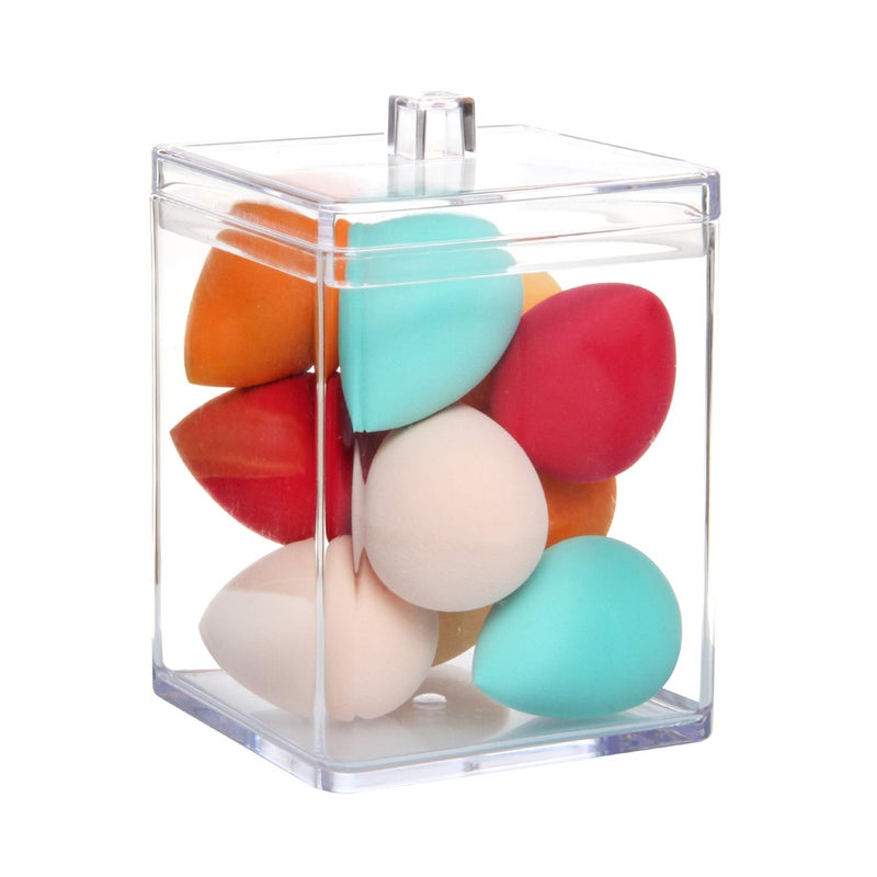 Youngever Clear Plastic Apothecary Jar Square Shape 30 Ounce