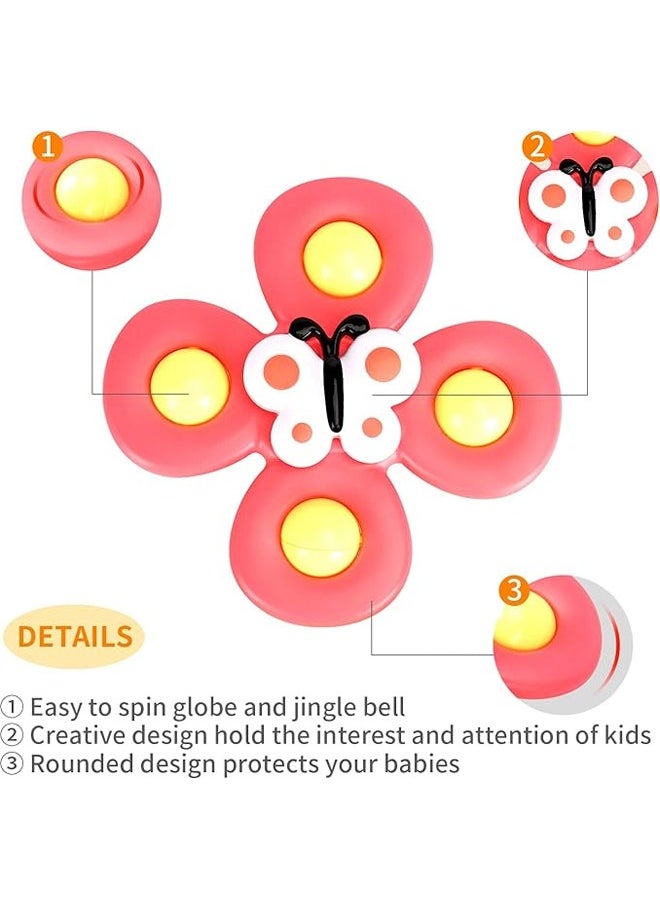 NIBEMINENT - 3-PCS Suction Cup Spinner Toys for 1 Year Old Boy Girl|Spinning Top Baby Toys 6-12-18 Months|1-2 Year Old Boy Birthday Gift|Baby Bath Toys for Kids Ages 1-3|Sensory Toys for Toddlers 1-3 - Image 1