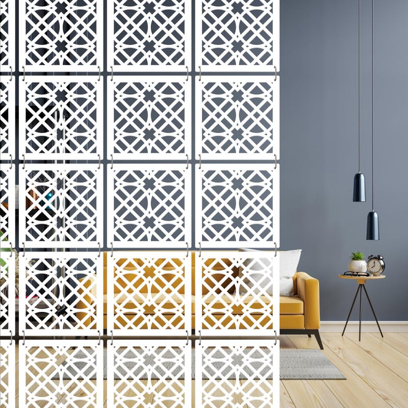 Olive Tree Olive Tree 12Pcs Hanging Room Divider Panel Modern Hanging Screen Partition for Home Decoration Living Room 115 x 115 12 PanelsOTD8091  - Image 1