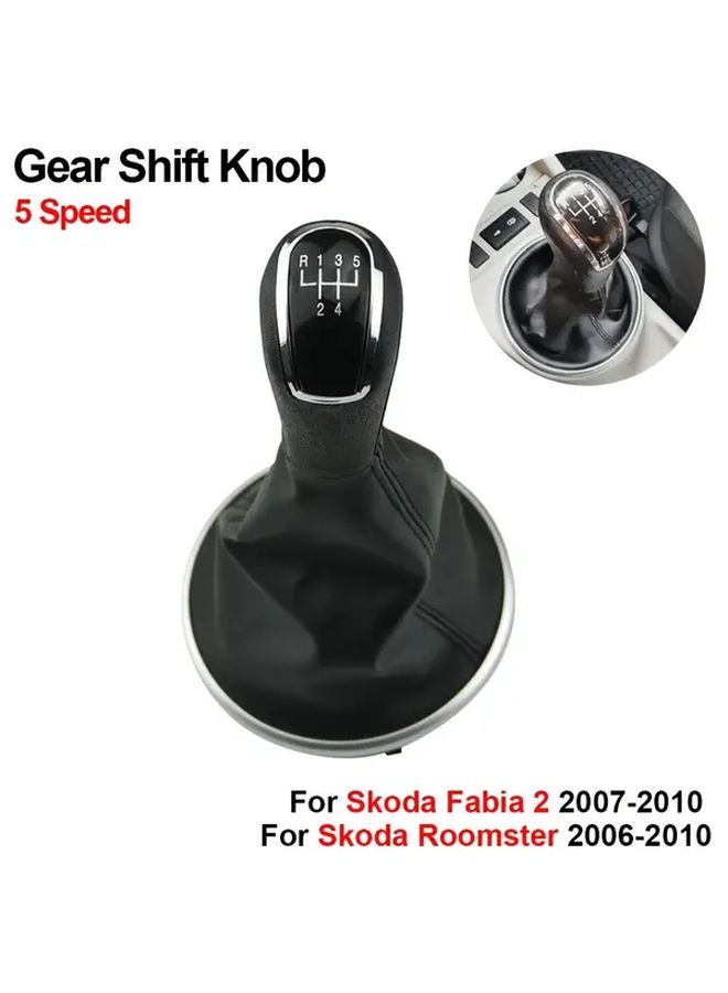 For Skoda Fabia 2 2007-2010 Roomster 2006-2010 5 Speed Gear Shift Knob With PU Leather Boot Cover - Image 5
