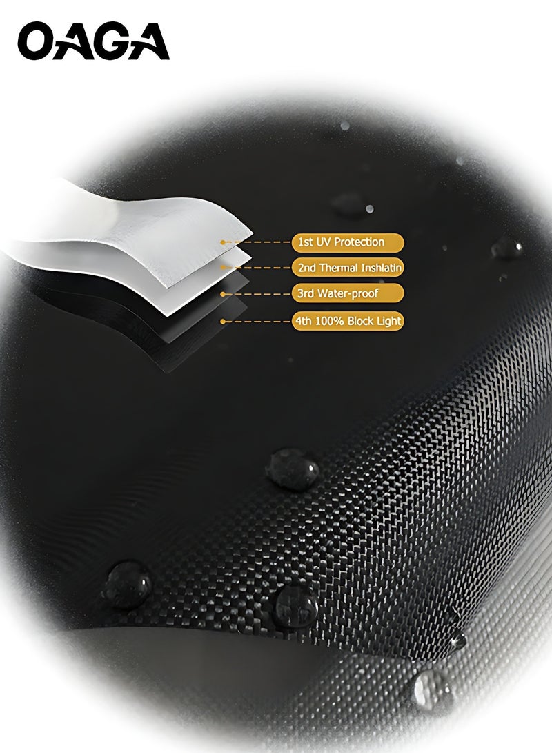 أوجا ستائر حاجبة للضوء محمولة، ستائر معتمة للغرف والمعيشة والحمامات والعلية بعرض 145 سم وطول 100 سم، يمكن تركيبها بطريقة DIY باستخدام قاطع وفيلكرو ومسطرة - Image 2