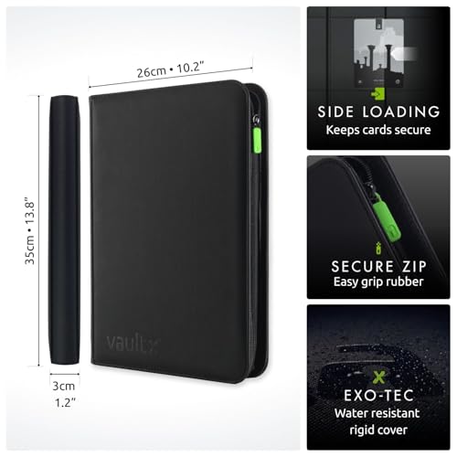 Vault X 9 Pocket Zip Binder 360 Cards ExoTec Material 20 SideLoading Pages Black - Image 3
