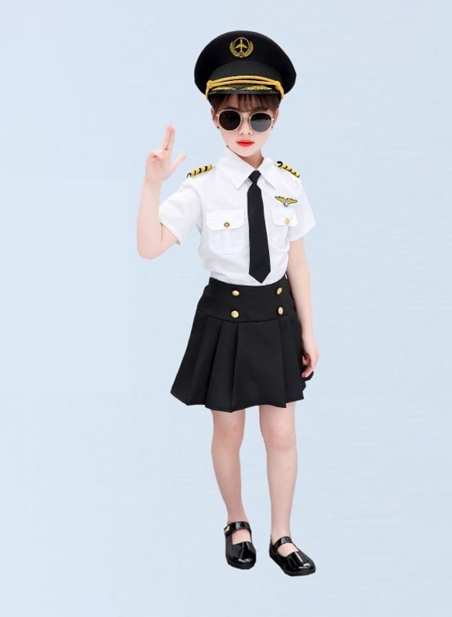Beauenty Dress Up Pilot Costume for Girls - Airline Captain Uniform - Career Day Dress Up for Children - Image 1