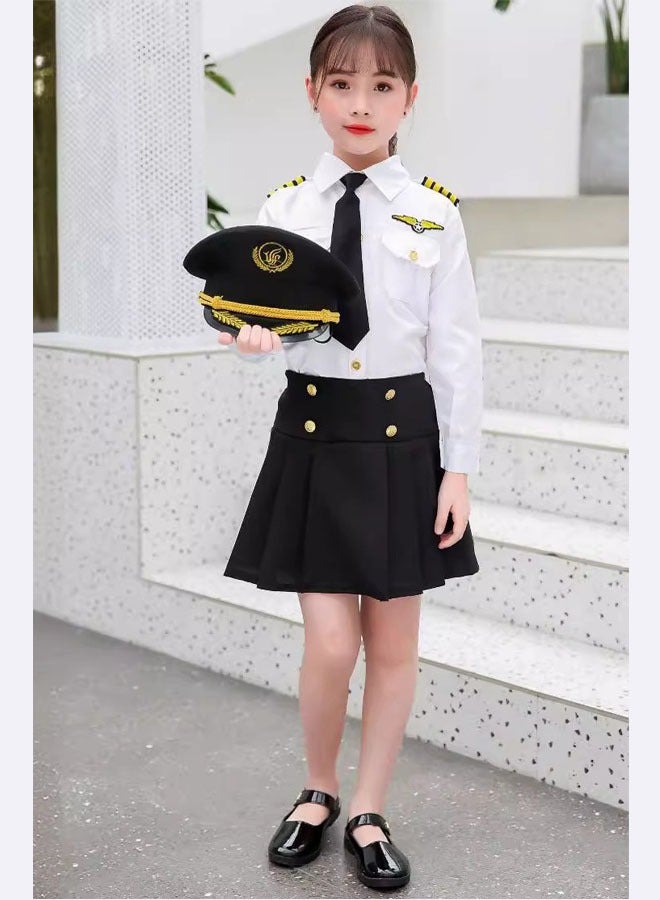 Beauenty Dress Up Pilot Costume for Girls - Airline Captain Uniform - Career Day Dress Up for Children - Image 3