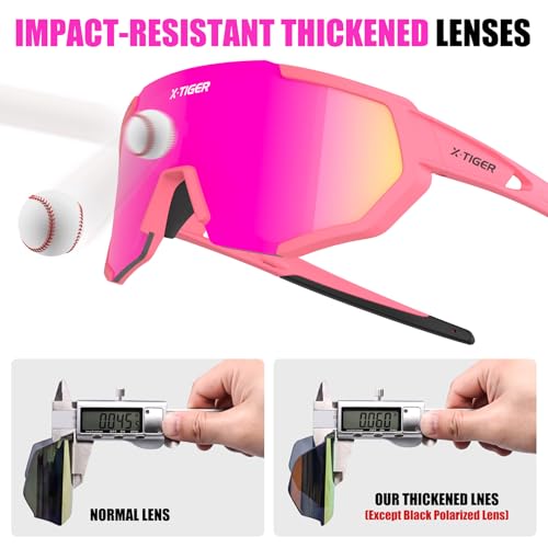 Xtiger X-TIGER Polarized Sports Sunglasses with 3 Interchangeable Lenses,Mens Womens Cycling Glasses,Baseball Running Fishing Golf Driving Sunglasses - Image 5
