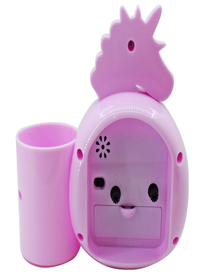 Aarvi Unicorn Plastic Alarm Table Clock with Pen Pencil Stand for Kids Room (Pink) - Image 3