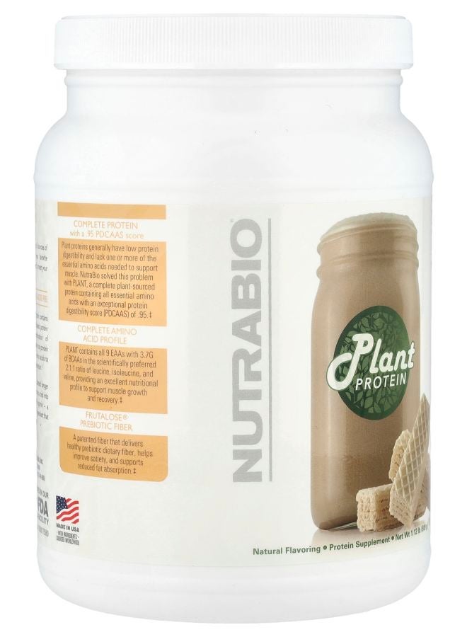 NutraBio Plant Protein Vanilla Wafer 1.12 lb (509 g) - Image 2