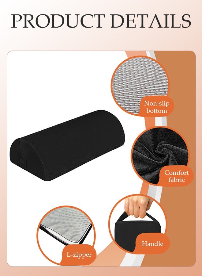 DUNISO مسند قدم تحت المكتب، دواسة قدم من إسفنج عالي الارتداد، دواسة قدم شبه دائرية متعددة الوظائف، مناسبة للمكتب، الترفيه، السيارة، الطائرة، 42*20*12 سم، أسود - Image 2