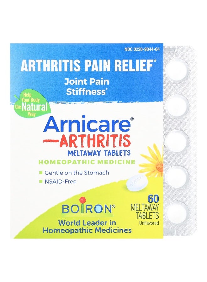 Boiron, Arnicare, Arthritis, Meltaway Tablets, Unflavored, 60 Meltaway Tablets (Packaging may vary) - Image 1